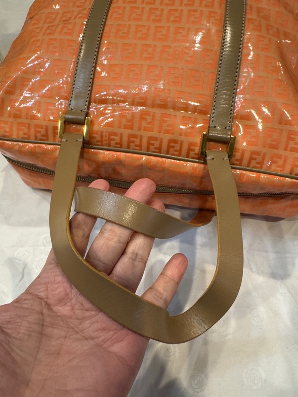 Authentic Fendi Orange FF Monogram Weekender bag - Picture 6 of 16